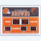 Cleveland Browns Scoreboard Clock Thermometer 14"x19" ScoreBoard/Clock/Therm-Cleveland Browns - NFL Football Fan Shop Sports Team Merchandise