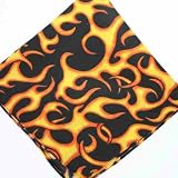 red yellow orange Flames fire on black bandana