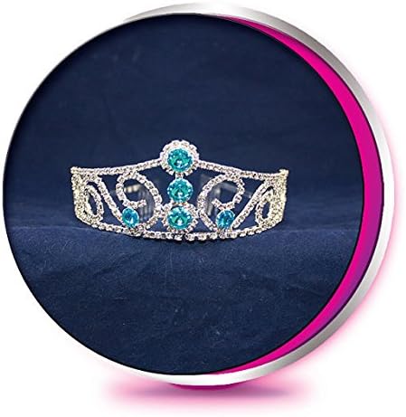 The Amanda - Rhinestone Tiara - Pageant, Wedding, Prom, Homecoming, Birthday, or Bridesmaid Princess Crown (Aqua)