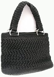 Handmade Handbag - Black (100% Hand-crocheted) [Apparel]