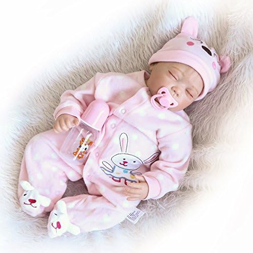 DreamRunner 22-Inch Lifelike Newborn Reborn Baby Doll Girl for Women Treats-3/4 Silicone 1/4 Cotton