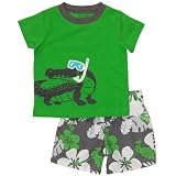 Carters Boys 2T-4T Green Alligator Short Set