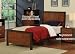 Queen Size Bed Contemporary Style in Two-Tone Chestnut Finish