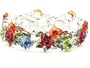 Vintage Style Tropical Flower Crystal Stretch Bracelet