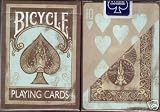 Bicycle Dirty Faded Vintage Teal Brown Playing Cards