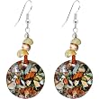 Red Resin Shell Earrings