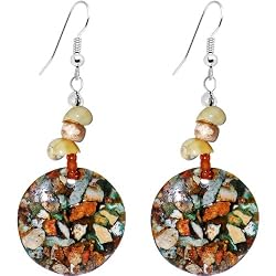 Red Resin Shell Earrings