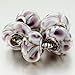 5 Lavender Color Flower Murano Glass Beads Fit