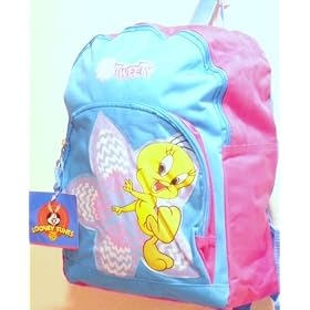 Tweety Bird Looney Tunes Warner Bros. Large Backpack Blue