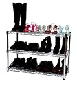 2 Steel Shoe Racks with Chrome Finish