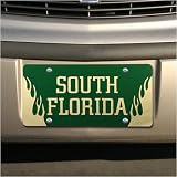 South Florida Bulls Green Mirrored Flame License Plate