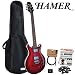 Hamer SATFW-DCB Dark Cherry Burst Electric Guitar with GO-DPS Planet Waves Shredder Pick Pack PW-SHR