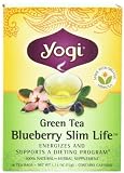 Yogi Green Tea Blueberry Slim Life, Herbal Tea Supplement, 16-Count Tea Bags (Pack of 6)