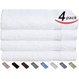 Utopia Towels Ringspun Cotton Hand Towels - 16 by 28-Inch, White, Pack of 4