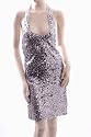 SILVER SEQUINED EVENING DRESS