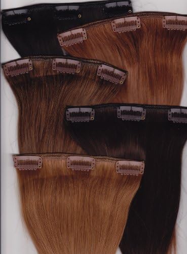 10" Remy 100% Human Hair Clip On In Extensions 8 Piece Set Color 1 Black