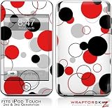 iPod Touch 2G & 3G Skin and Screen Protector Kit - Lots of Dots Red on White