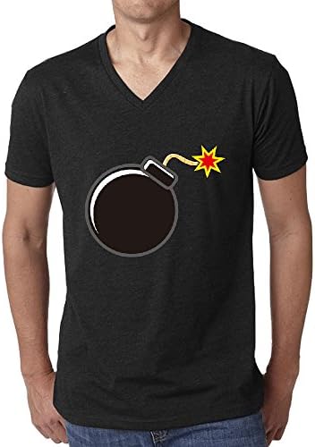Dropping A Bomb Men's Soft V Neck Tee Shirts Black