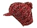 Red multi toned Hand knitted oversized warm cabbie newsboy hat for women