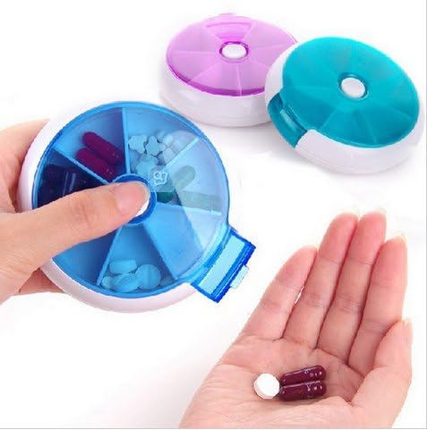 Sunwon® New Weekly Rotating Pillbox Travel Pill Case Pill Organizer Medicine Box Drugs Pill Container (Purple)