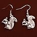 YAZILIND Nice Cute Tibetan Silver Fluffy Tail Squirrel Ear Wire Hook Dangle Earrings