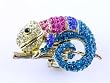 Wild Lizard Colorful Chameleon Crystal Stone Cocktail Ring