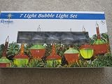 Bubble Light Set Containing 7 Clear Base Bubble Lights