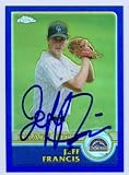 Jeff Francis Autographed/Hand Signed MLB Baseball Card (Colorado Rockies) 2003 Topps Chrome #427