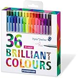 Staedtler Color Pen Set, Set of 36 Assorted Colors (Triplus Fineliner Pens)