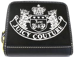Juicy Couture Black Heritage Crest Zip Sfp French Terry Wallet