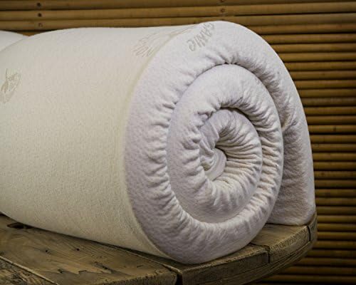 Twin Extra Long Size 2" Natural Dunlop Latex Topper with Organic Cotton Fabric Shell