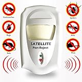 Ultrasonic Pest Reject Repeller with LED Night Light---for Indoor, Use! Ideal Pest Rejest for Ants, Roaches, Spiders, Mosquitoes, Small Rodents and More--No Batteries Needed and No Chemical