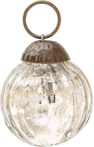 Luna Bazaar Mini Silver Mercury Glass Ornament (fine line design)