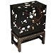 EXP Handmade Asian Furniture - Black Lacquer Three-Drawer 26" Plum Blossom End Table / Storage Chest