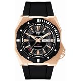 TechnoMarine Men's P1RG02-01 RoyalMarine P1 Automatic Gold-tone Black Rubber Watch