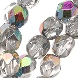 51jgXyyFm2L. SL160  Czech Fire Polish Glass Beads 6mm Round Crystal Vitrail (25)
