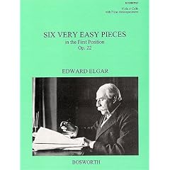 EDWARD ELGAR: 6 VERY EASY PIECES IN THE FIRST POSITION OP. 22 - Sechs sehr einfache St�cke f�r Viola oder Cello (1.Lage) mit Klavierbegleitung - mit Bleistift - Noten/sheet music