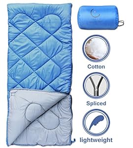 X-CHENG Sleeping Bags with Portable Compression Bag - 32℉ Available - ECO Friendly Materials - non-toxic - non-polluting - Comes with a complimentary gift. (blue)