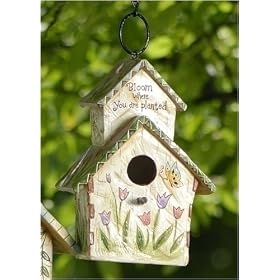 Set of 2 Bloom Where You Are Planted Garden Birdhouse Decorations #62683 by Roman