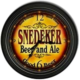 SNEDEKER 'S Beer and Ale Cascading Pub Wall Clock