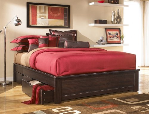 Queen Size Platform Bed - Grayson Contemporary Style in Dark Chocolate Finish