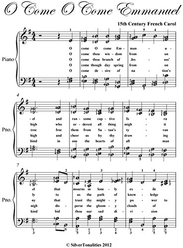 O Come O Come Emmanuel Elementary Piano Sheet Music