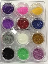 Tiffany's Nail - Lot 12 Pots Glitter Fin Poussière Etoile à Multiusages Déco Ongles Maquillage
