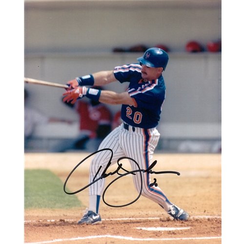 Howard Johnson Autographed New York Mets (Blue Jersey Swinging) 8x10 Photo