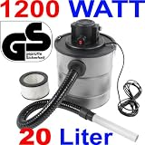 ASSG01 ASCHESAUGER KAMINSAUGER Staubsauger 20L MIT MOTOR KAMIN SAUGER NEU 1200W grau