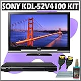 Sony Bravia V-Series KDL-52V4100 52-inch 1080P LCD HDTV + Sony DVD Player Accessory Kit