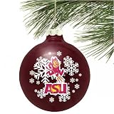Arizona State Sun Devils Maroon Snowflake Glass Ornament