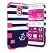 Galaxy S5 Case ,CaseLoca Hybrid Two Layers Soft TPU+Hard PC High Impact Hard Back Case Protective Cover Fit For Samsung Galaxy S5 i9600 (Navy Stripes Anchor)