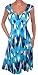 FUNFASH BLUE WHITE SLIMMING EMPIRE WAIST CRUISE COCKTAIL DRESS Plus Size Made in USA