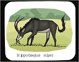 Decorated Mouse Pad with deer, niger, africa, sable, antelope, hippotragus, horns